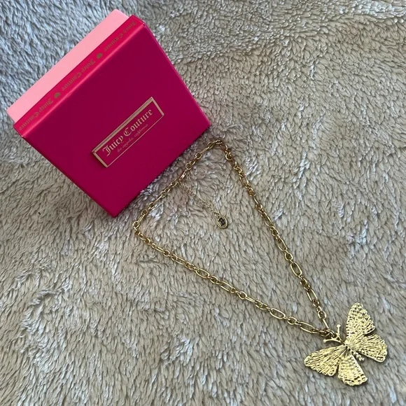 JUICY COUTURE Crystal Butterfly Charm Necklace - Picture 8 of 13